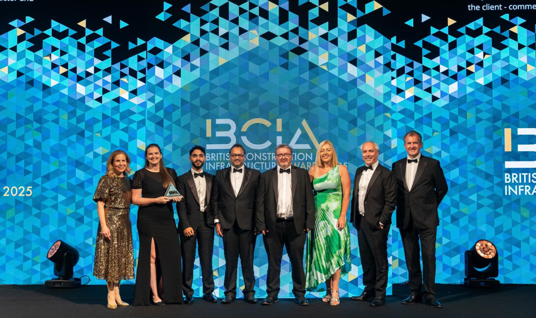 Representatives from Taylor Woodrow accepting the award at BCIA 2025
